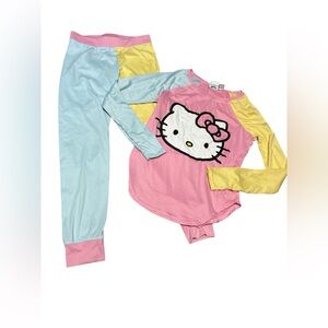 Hello Kitty Colorful Pajama Set - Pink, Yellow, Blue